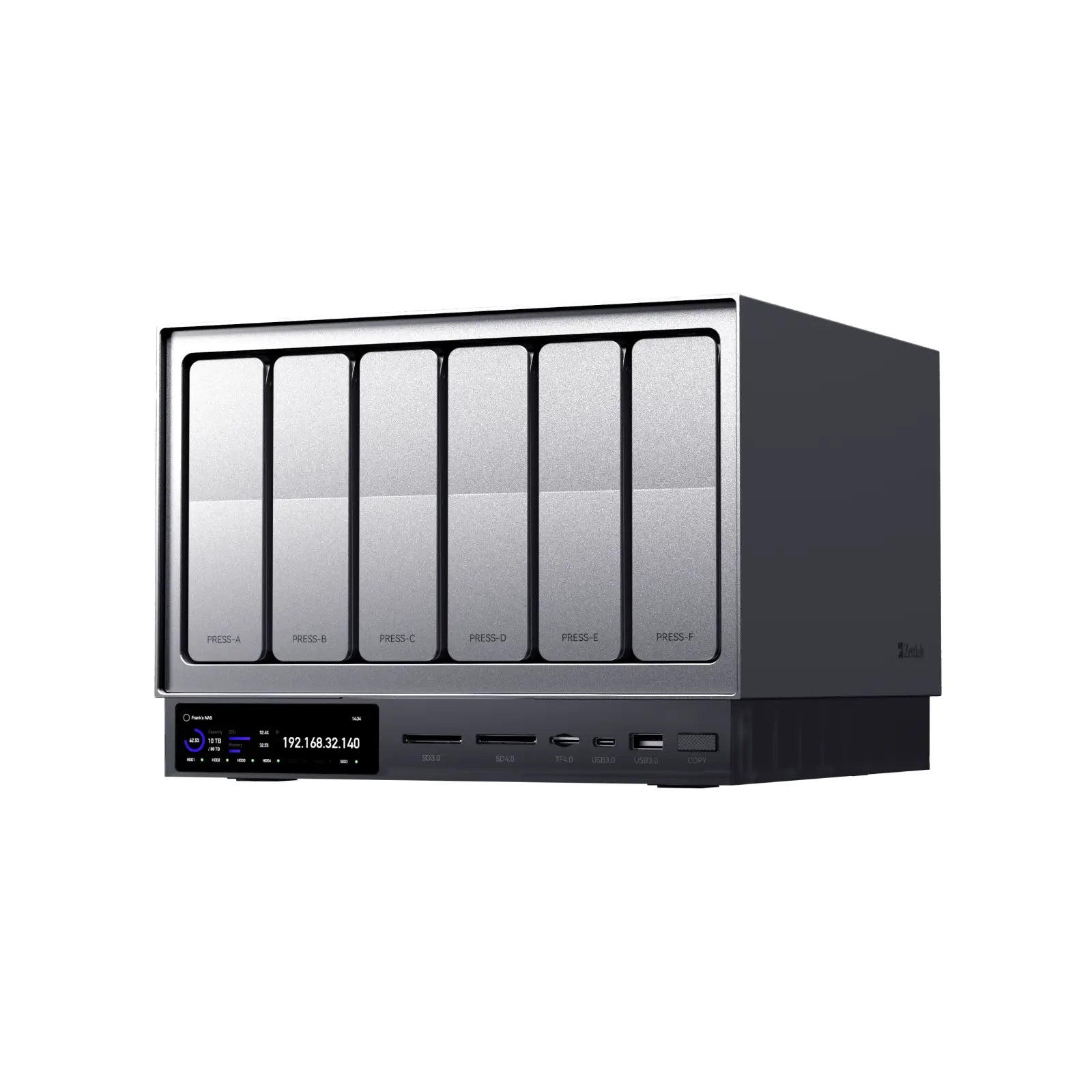 Zettlab D6 AI NAS - side #Model_D6