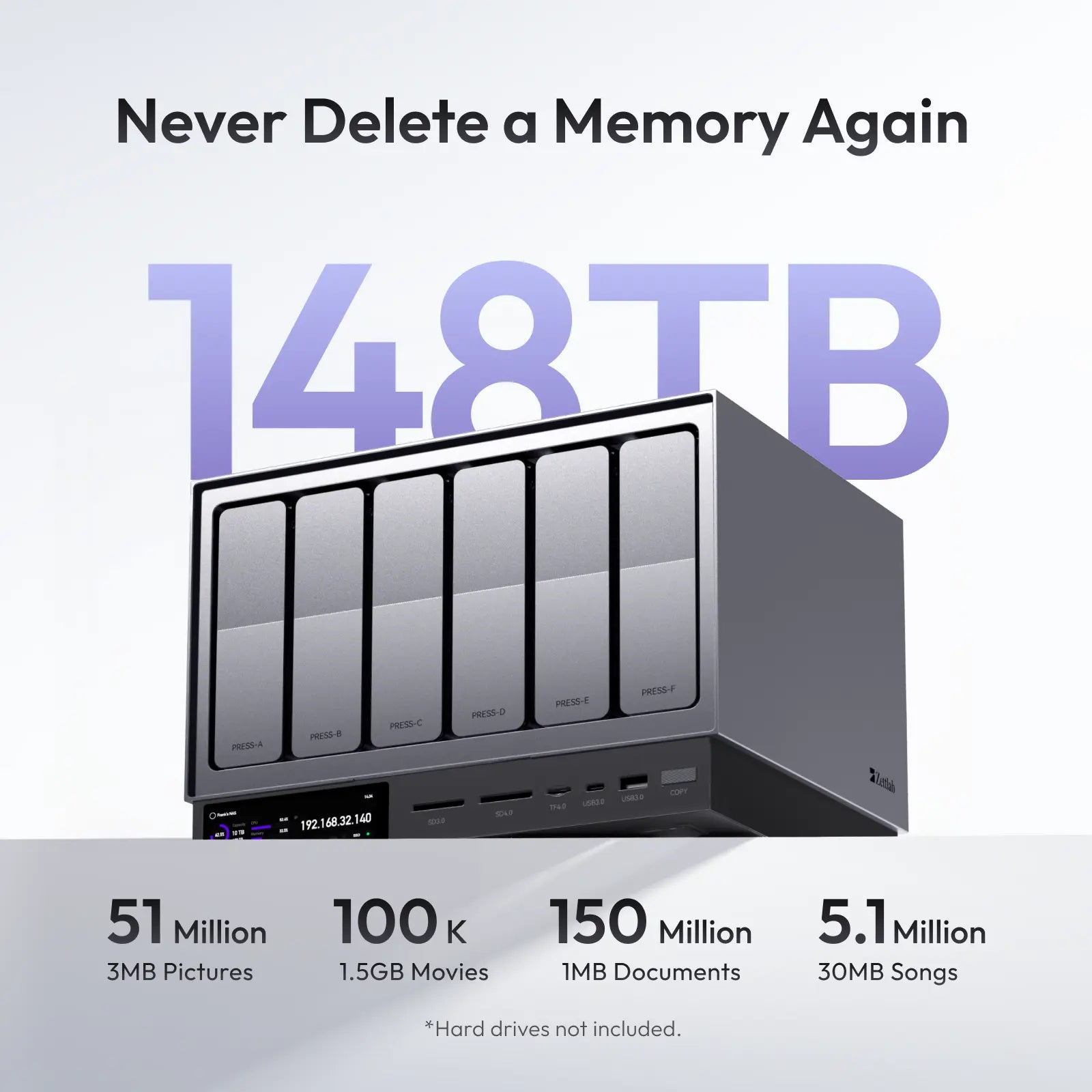 Zettlab D6 AI NAS - storage #Model_D6