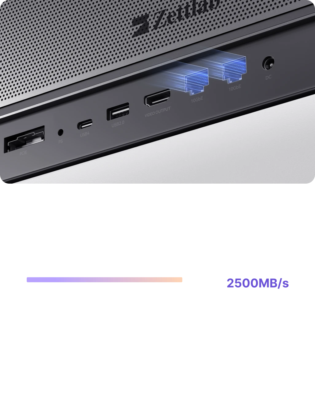 Zettlab D6/D8 Ultra AI NAS- DUAL 10GbE ports-mb