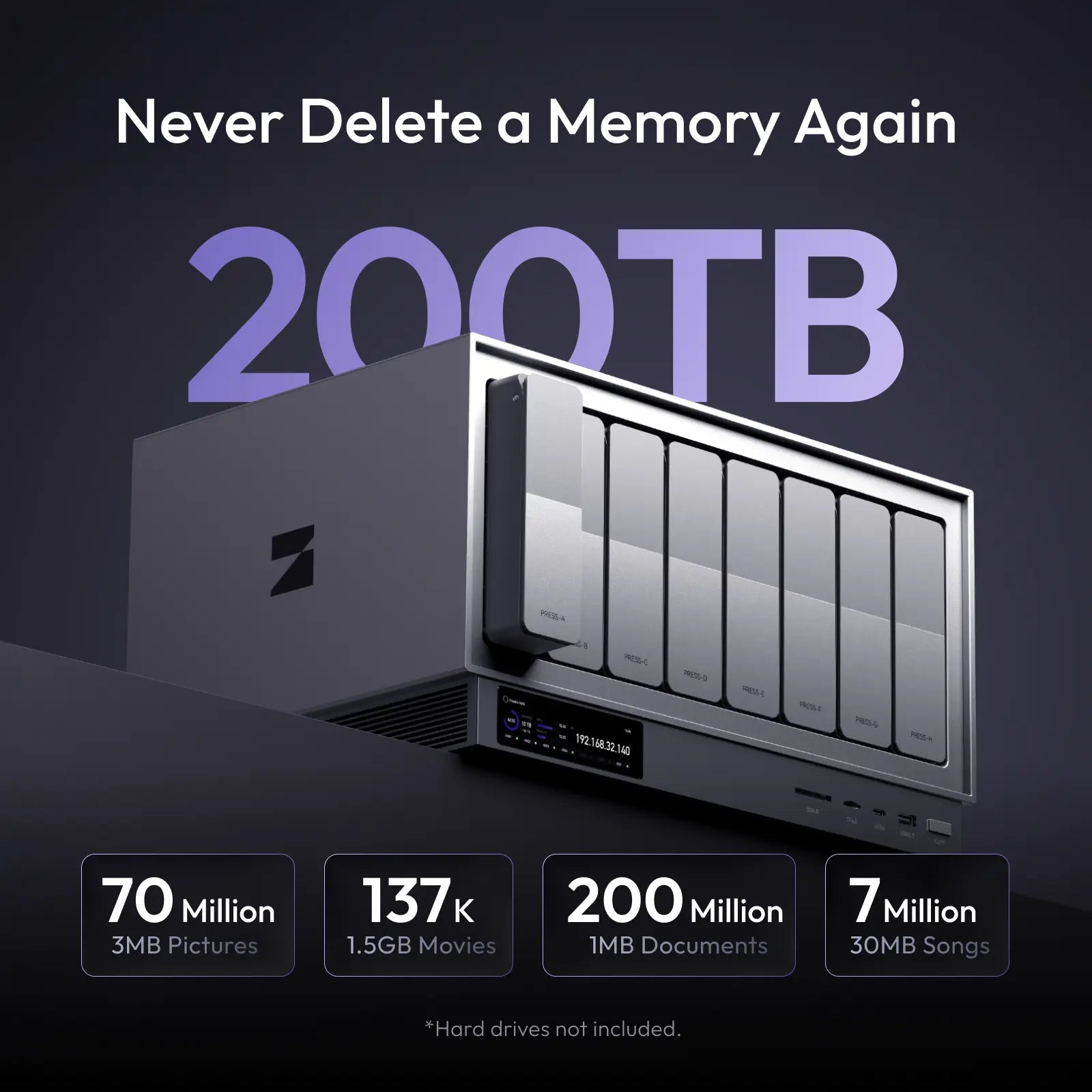 Zettlab D8 Ultra Professional AI NAS - 200TB STORAGE #Model_D8 Ultra