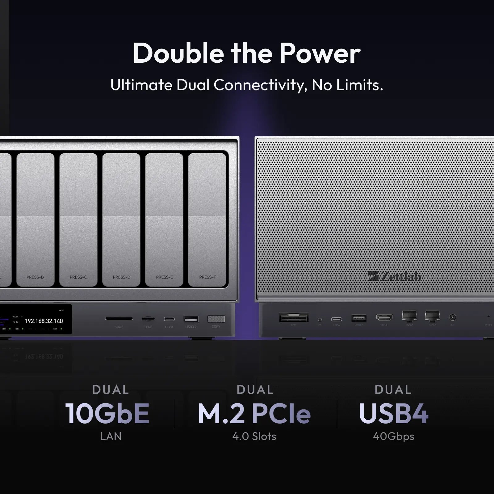 Zettlab Ultra Professional AI NAS - Multple ports